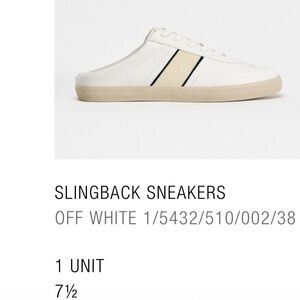 Zara Off White Slingback Sneakers